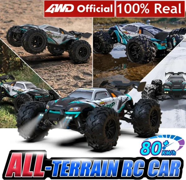 1:16 80km/h Brushless RC Drift Car With LED Lights 4WD Electric High Speed Racing Remote Control Monster Truck for Kids Adults - Image 6