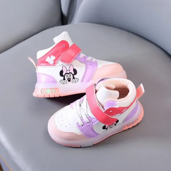 2024 Disney Children's Led Light Shoes Fashion Mickey Mouse Boys Sneakers Girls Cartton Casual Shoes Breathable Kids Sport Shoes - Image 5