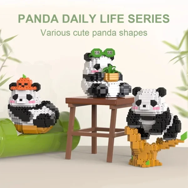 Cute Chinese Panda Building Blocks Sets DIY Educational Assembly Toys Bricks Mini Animals Model MOC Kids Christmas Birthday Gift - Image 3