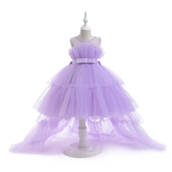 Kid's Party Formal Evening Dresses Elegant Party Dresses For Girls Dresses With Trailing Detachable Princess Dress - Image 5