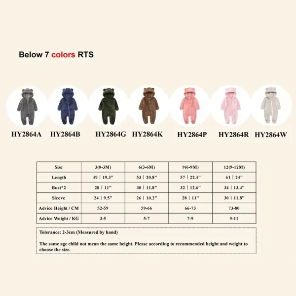 Winter Essentials Fleece Baby Clothes Romper Kids Boys Girls Pajamas Hooded Toddler Bodysuit Infant Jumpsuit Newborn Onesies - Image 4