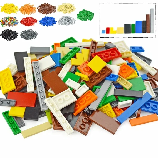 DIY Model Smooth Thin Building Blocks 150PCS Multicolour Toy Parts Bulk Figures Flat Tile Educational Children Toys Gift Leduo - Image 5