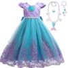Little Mermaid Costume For Girl Ariel Dress Kids Birthday Halloween Carvinal Party Dresses Cosplay Clothes Children Prom Gown - Image 5
