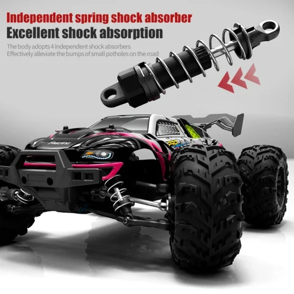 16103 Fast Rc Cars 50km/h 1/16 Off Road 4WD with LED Headlights,2.4G Waterproof Remote Control Monster Truck for Adults and Kids - Image 4