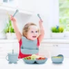 Children's Dishes Set Baby Silicone Tableware 6PCS Set Sucker Bowl Bib Cup Fork Spoon Set Maternal and Infant Supplies BPA Free - Image 6