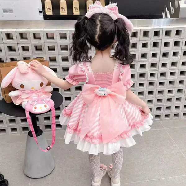 Cute Cartoon Kuromi Princess Dresses Sanrio Kawaii Children Dresses Summer Anime Lolita Outdoor Party Children Birthday Gifts - Image 4