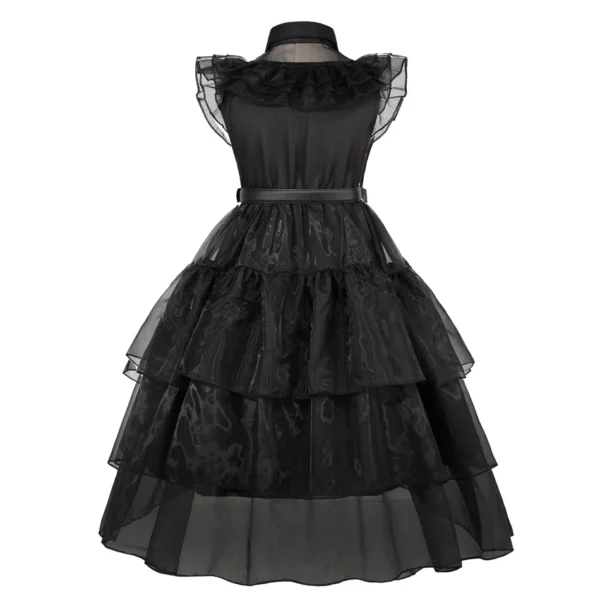 Wednesday Addams Costume Girl Kids Black Dress - Image 3