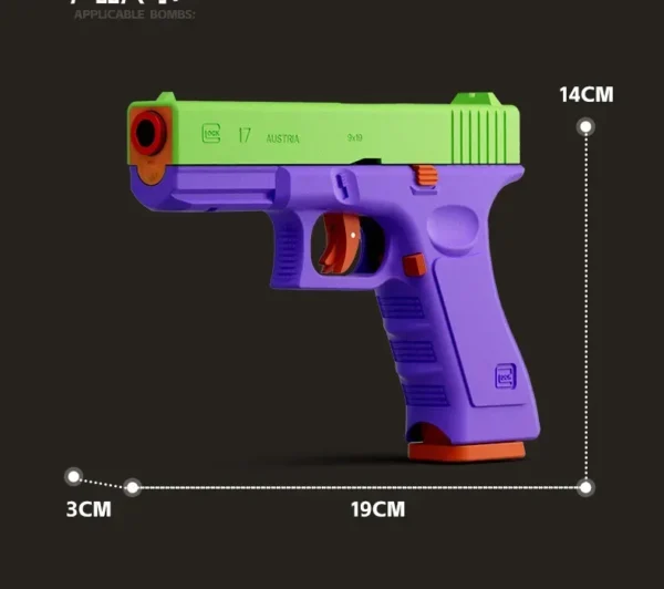 Csnoobs G17 Dual-mode Toy Gun Laser Version Automatic Shooting Radish Gun Shell Ejection Soft Bullet Pistol CS Weapons for Kids - Image 6