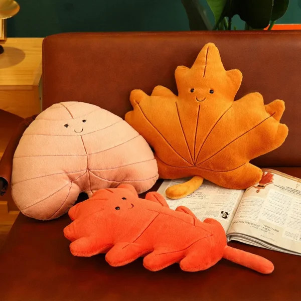 Creative Simulation Leaves Plush Hug Pillow Cartoon Maple Leaves Soft Stuffed Plant Soft Plushies Kids Toys for Girls Home Decor - Image 4
