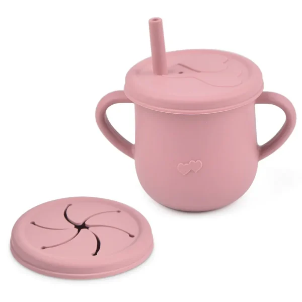 Kids Cup Silicone Food Storage Box Solid Color Baby Sippy Cup Portable Children Snacks Container with Lid Scale BPA Free 200ml - Image 5