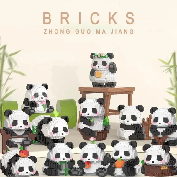 Mini Cute Creative Panda Micro Building Blocks 3D Diamond Model Animals Bricks DIY City Construction Toys for Children Kids Gift - Image 3