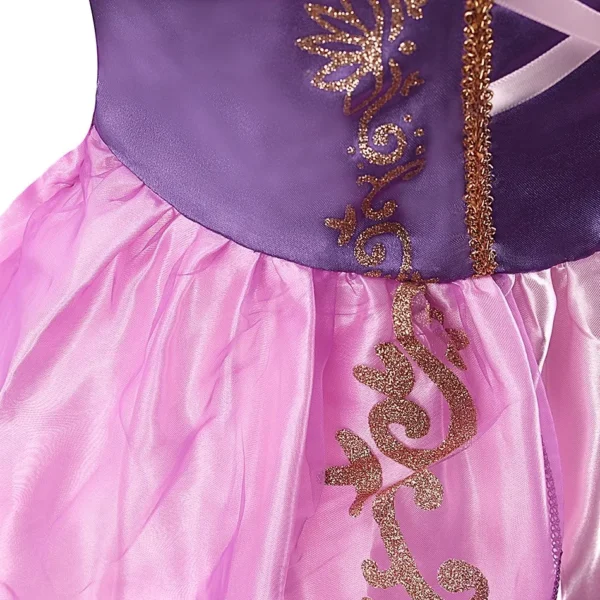 Girls Rapunzel Costume Kids Summer Tangled Fancy Cosplay Princess Dress Children Birthday Carnival Halloween Party Clothes 2-8T - Image 5