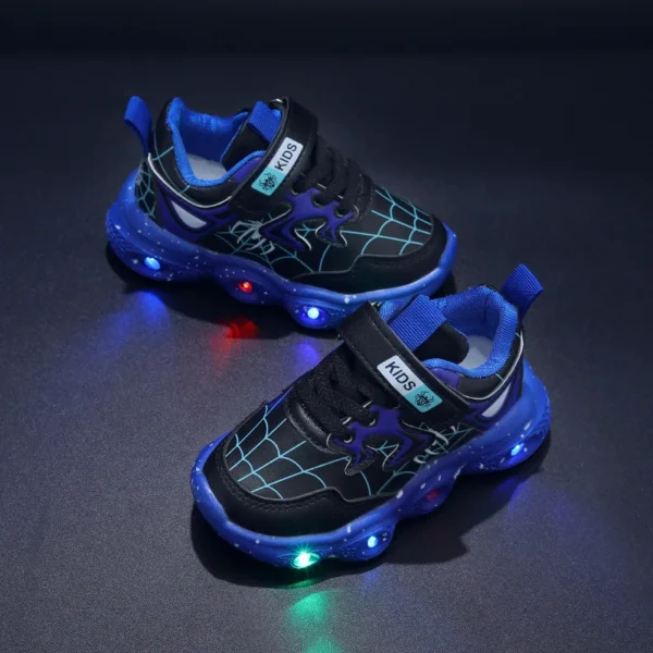 Disney LED Casual Sneakers Red Black For Spring Boys Spiderman Mesh Outdoor Shoes Children Lighted Non-slip Shoes Size 21-30 - Image 4