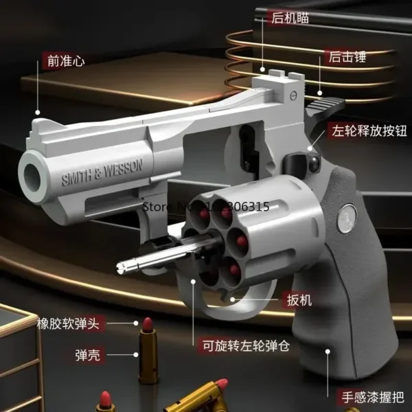 Continuous Firing Pistol ZP5 357 Revolver Launcher Soft Dart Bullet Toy Guns CS Outdoor Weapon Birthday Gift for Kids Adult - Image 4