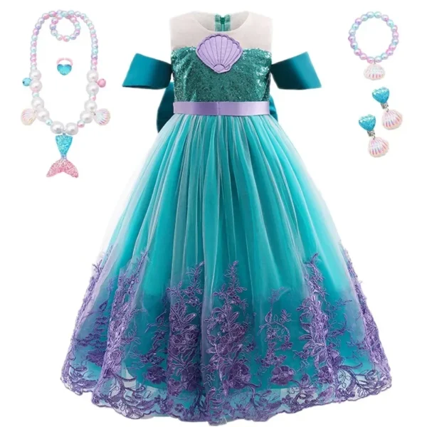 Little Mermaid Costume For Girl Ariel Dress Kids Birthday Halloween Carvinal Party Dresses Cosplay Clothes Children Prom Gown - Image 2