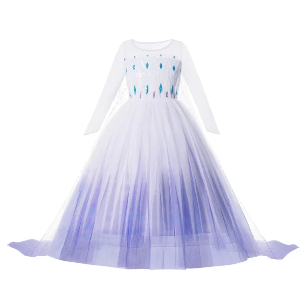 Snow Queen Girls Dress Princess Anna Elsa 2 Dresses Kids Fancy Children Vestidos Birthday Carnival Fancy Party Disguise - Image 2