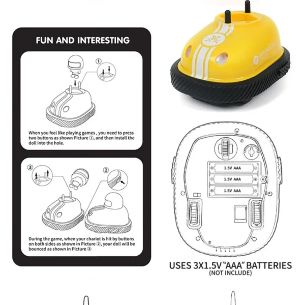 RC Toy 2.4G Super Battle Bumper Car Pop-up Doll Crash Bounce Ejection Light Children's Remote Control Toys Gift for Parenting - Image 6