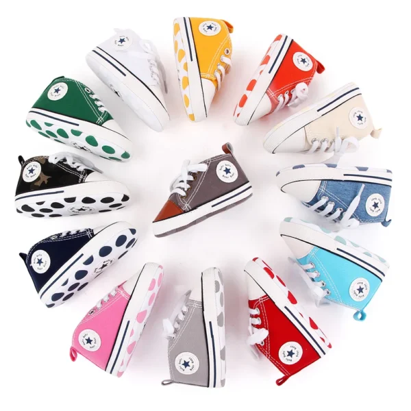 New Baby Shoes Boys Girls Classic Canvas Casual Sneakers Newborn First Walker Toddler Soft Sole Non-Slip Walking Shoes D2486 - Image 4
