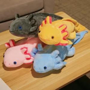 45cm Cute Salamander Plush Toys Simulation Dinosaur Ambystoma Stuffed Doll Kawaii Mexicanum Axolotl Animal Dolls Gift For Kids