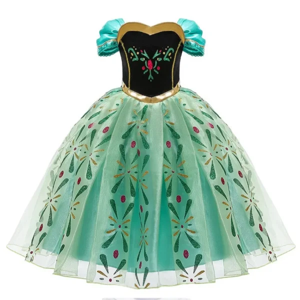 Kids Belle Costume Girl Halloween Princess Cosplay Party Dress Children Rapunzel Cinderella Anna Elsa Encanto Birthday Clothes - Image 3