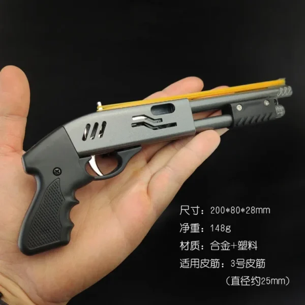 Mini Alloy Rubber Band Rifle Sprayer 8 Bursts Rubber Toy Gun Miniature Pistol Model Ornaments Toy Gun For Boys Chrismas gift - Image 5