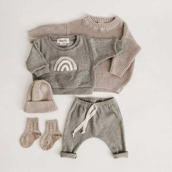 Spring Autumn Baby Boy Girls Clothes Cotton Girl Clothing Sets Long-Sleeved Sweatshirts+Pants Infant Clothes 2pcs Suit Outfits - Image 2