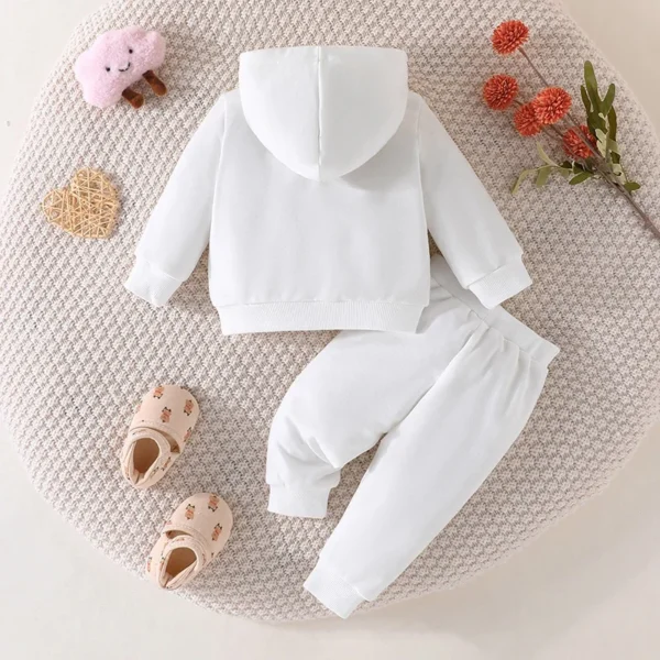 Girls Boy 3 -24 Months Cute Letter Long Sleeve Hoodie Tee Long Pants Outfit Toddler Infant Clothing Set Fashion Kids Wear - Image 2
