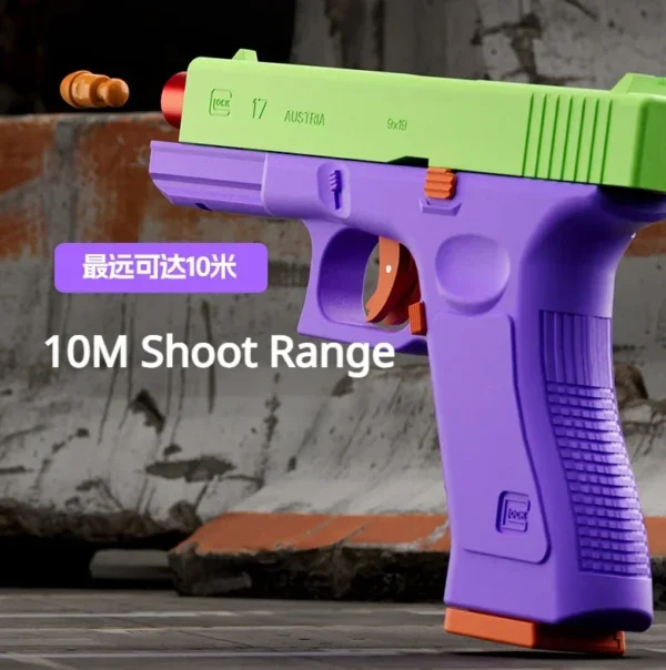 Csnoobs G17 Dual-mode Toy Gun Laser Version Automatic Shooting Radish Gun Shell Ejection Soft Bullet Pistol CS Weapons for Kids - Image 4
