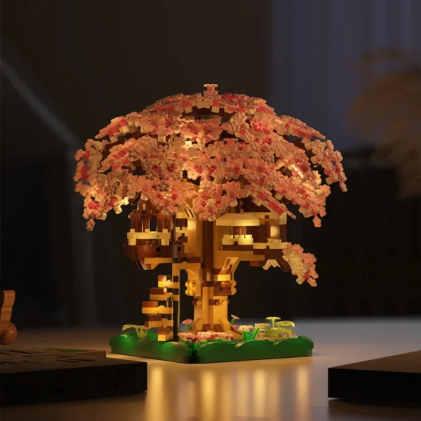 Cherry Blossom Tree House Building Microparticle Building Blocks Compatible with LEGO Girls Series High difficulty Assembly Toys - Image 4