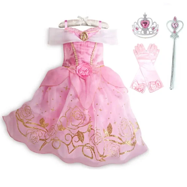 Children Princess Costume Party Fancy Flower Vestido New 2024 Christmas Birthday Carnival Dress Up Rapunzel Belle Disguise Frock - Image 4