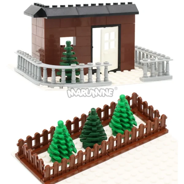 Marumine 30PCS MOC Bricks City Fence Accessories Railing Stairs House Pieces Garden Military Building Blocks Parts 30056 33303 - Image 5
