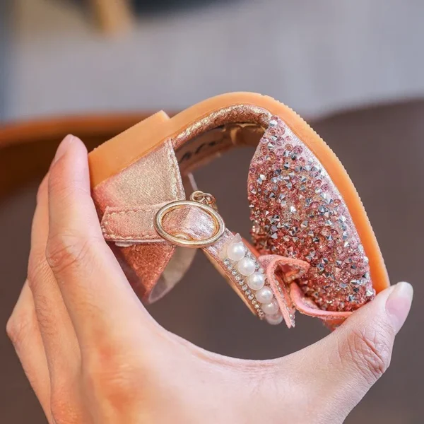 Toddler Girls Dress Shoes for Girls Princess Shoes Low Heels Toddler Soft Sole Glitter Shoes for Wedding Party - Image 4