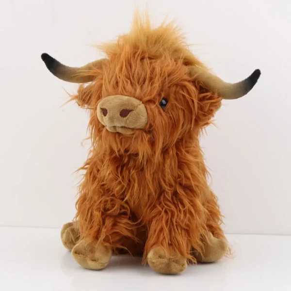 25cm Simulation Highland Cow Plush Animal Doll Soft Stuffed Highland Cow Plush Toy Kawaii Kids Baby Gift Toy Home Room Decor - Image 3