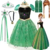 Disney Girls Sleeping Beauty Aurora Cosplay Princess Dress Kids Frozen Elsa Anna Set Rapunzel Cinderella Costume Party Clothings - Image 3