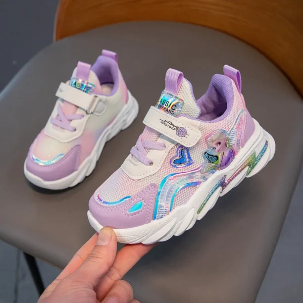 Disney Children's Casual Shoes Girls' Sneakers Mesh Priness Elsa Frozen Fashion Children's Breathable Running Shoes Size 21-38 - Image 3
