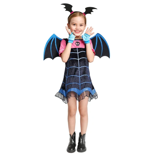 Halloween Vampire Disguise Clothing Child Disney Junior Vampirina Dress with Wings Gloves Girls All Saints' Day Kids Costume - Image 5