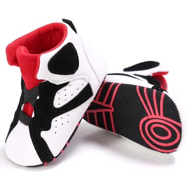 Spring and Autumn Season 0-18M Fashion High Top Baby Shoes Boys Basketball Shoes Sports Shoes Casual Anti slip First Step Shoes - Image 3
