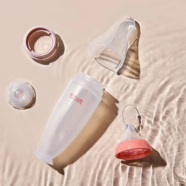 BBET BPA Free Toddlers Training Feeding Silicone Soft Tip Shape Baby Spoon Bottle Feeder - Image 3