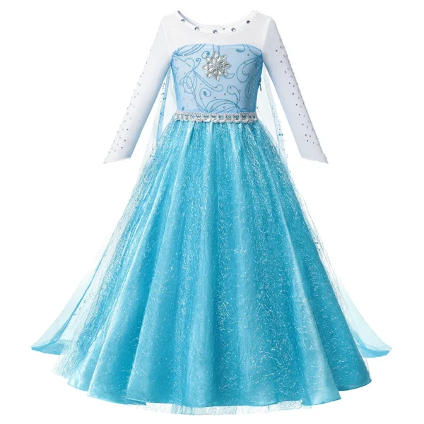 Disney Fancy Queen Frozen Elsa Anna Costume Girls Princess Dress Toddler Halloween Cosplay Party Vesidos For 2-10 Years - Image 2
