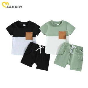ma&baby 0-3Y Toddler Infant Baby Boy Girl Clothes Sets Casual Short Sleeve T-shirt Tops Shorts Summer Outfits Clothing