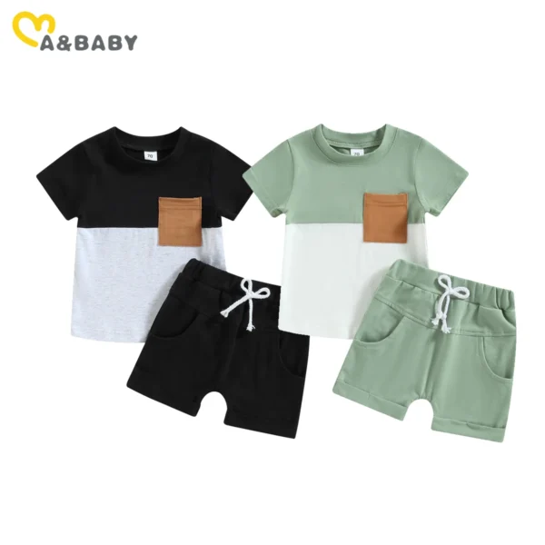 ma&baby 0-3Y Toddler Infant Baby Boy Girl Clothes Sets Casual Short Sleeve T-shirt Tops Shorts Summer Outfits Clothing