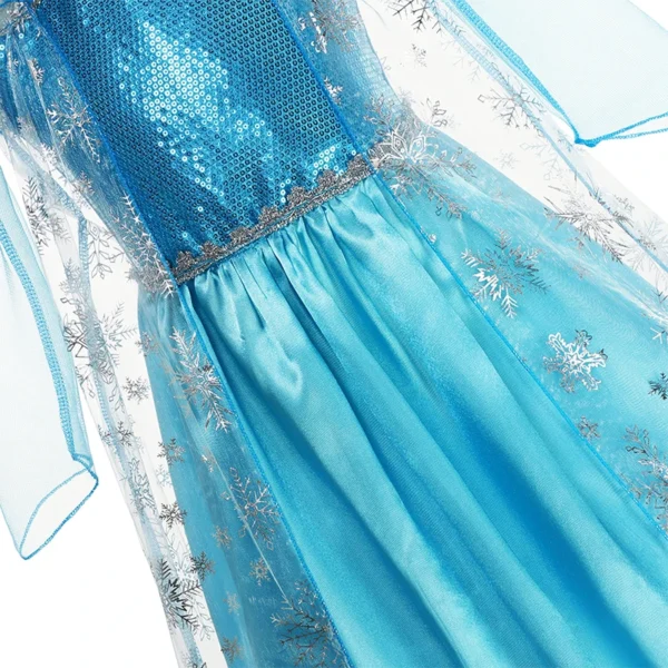 Elsa Dress for Girls Elsa Costume Snow Queen Anna Dress Cosplay Birthday Party Children Kids Carnival Girl Frozen Costume 2024 - Image 4