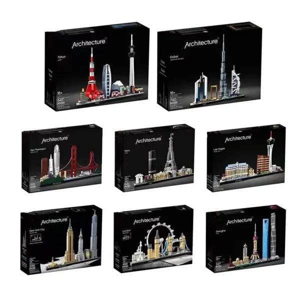 New York London Pairs Dubai Lanmark City Skyline Building Blocks 21052 21044 21028 21034 21032 21027 Construction Bricks Set - Image 2