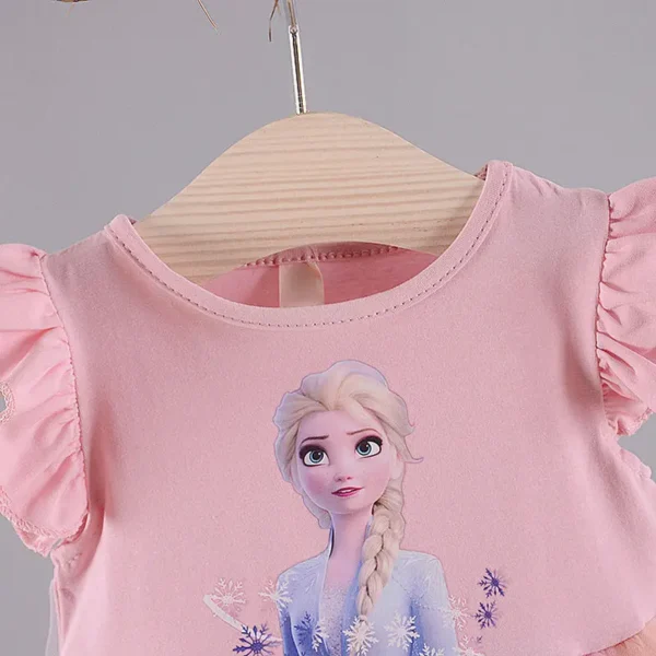 2024 New Girls Clothes Summer Flying Sleeve Kids Dress Party Baby Dresses for Children Clothing Frozen Elsa Princess Dresses - Image 4