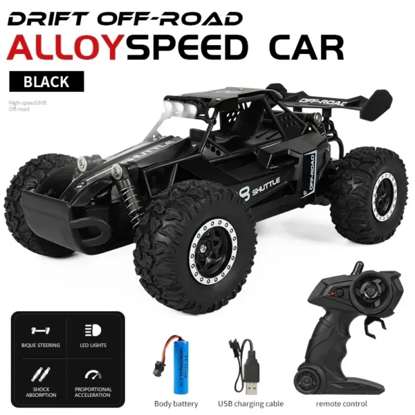 New RC Car 1:16 2WD with LED Light 2.4G 20KM/H High Speed Off-Road Climbing Remote Control Car Toy Gifts for Boys Girls Kids - Image 6