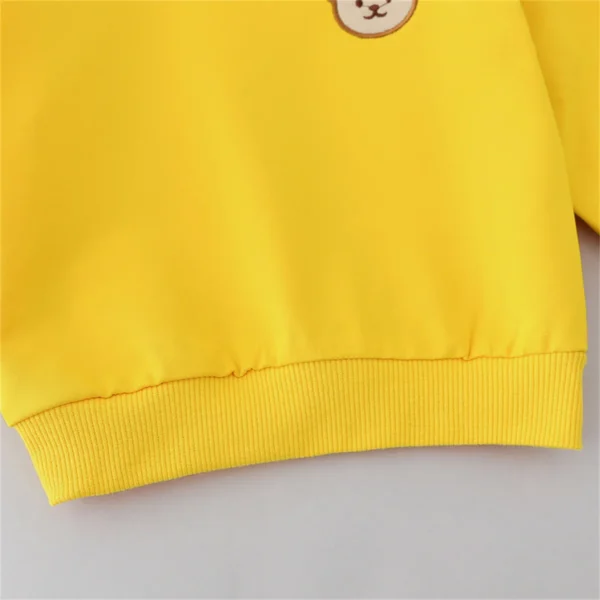 2PCS Children's Set Spring and Autumn Simple Little Bear Head Round Neck Long Sleeve Pants - Image 4