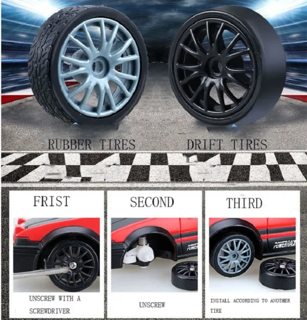 20Km/h RC Car Toys 1/24 2.4G High Speed Remote Control Mini Scale Model Vehicle Electric AE86 Drift Racing Car Gift for Kids - Image 6