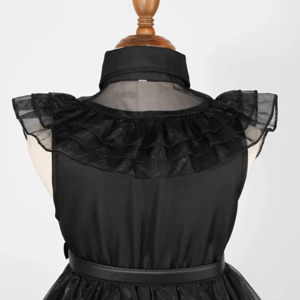 Wednesday Addams Costume Girl Kids Black Dress - Image 5