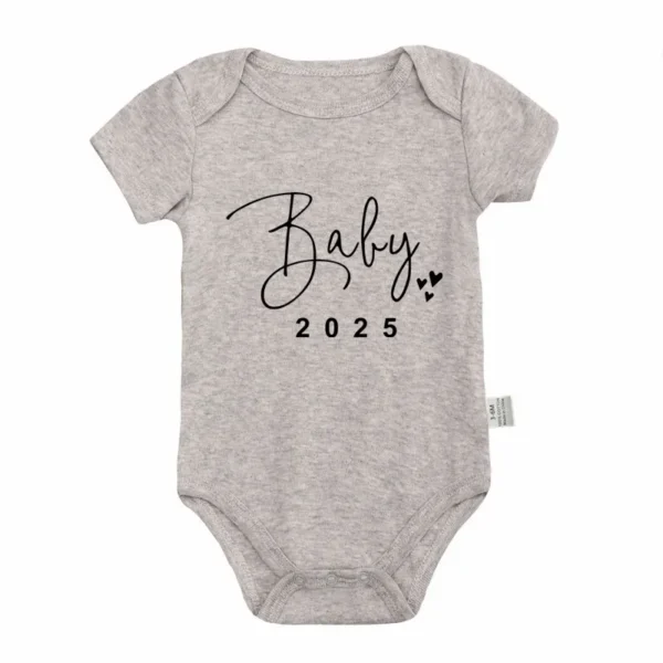 Baby 2025 Pregnancy Announcement Newborn Baby Bodysuits Cotton Summer Boys Girls Romper Jumpsuit Clothes Outfit - Image 4