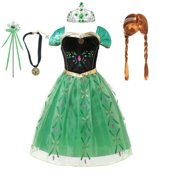 Disney Frozen Elsa Anna Costume For Kids Girl Fancy Birthday Party Gown Princess Dress Carnival Party Children Clothing 2023 - Image 4